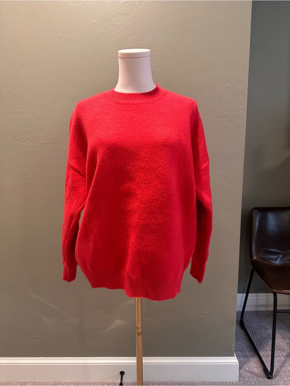Baltic Born Raspberry Red Oversized Crewneck Sweater - Picture 6 of 7